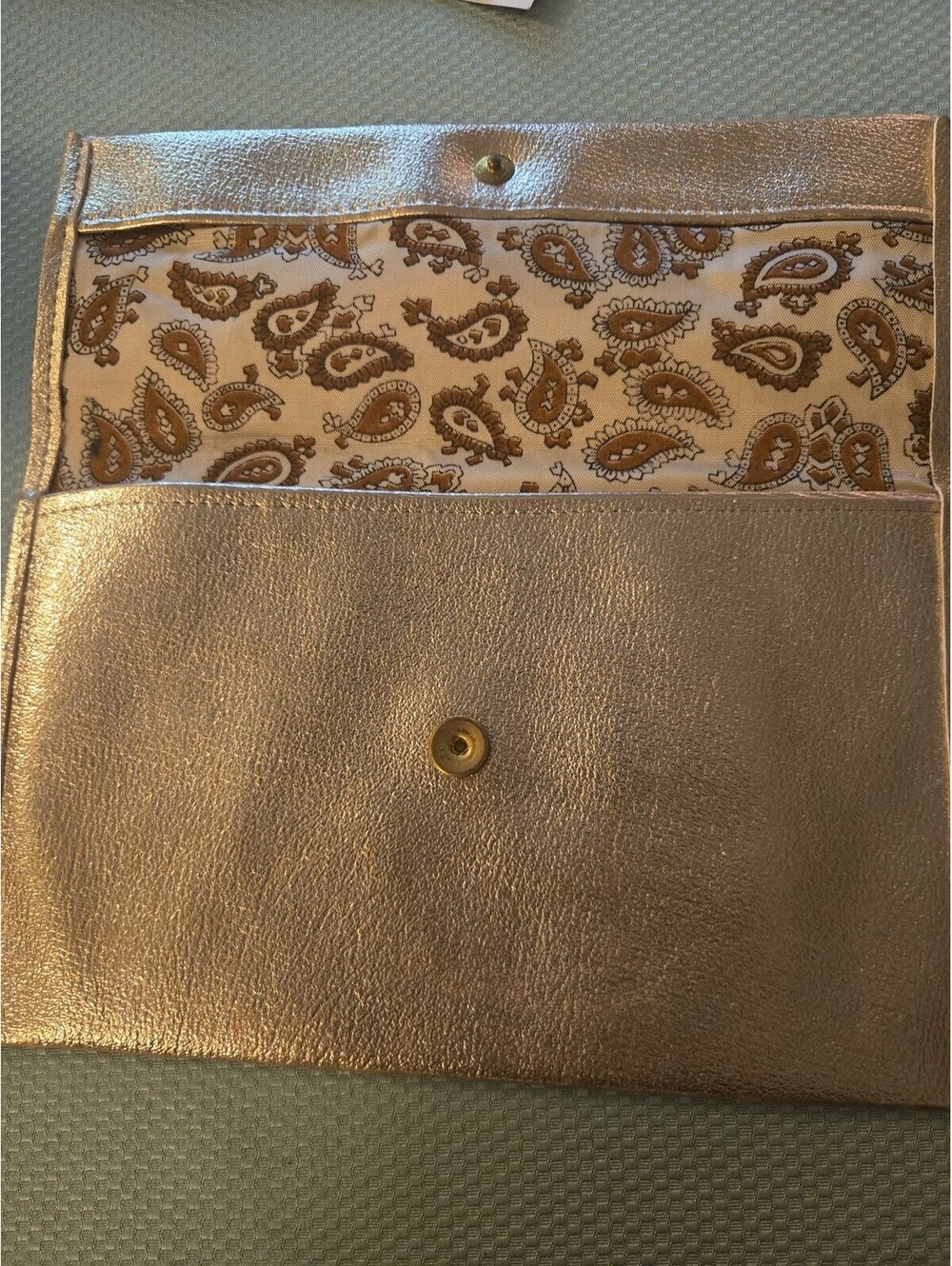 Vintage Metallic Rose Gold Envelope Clutch Bag with G Logo - Picture 3 of 6